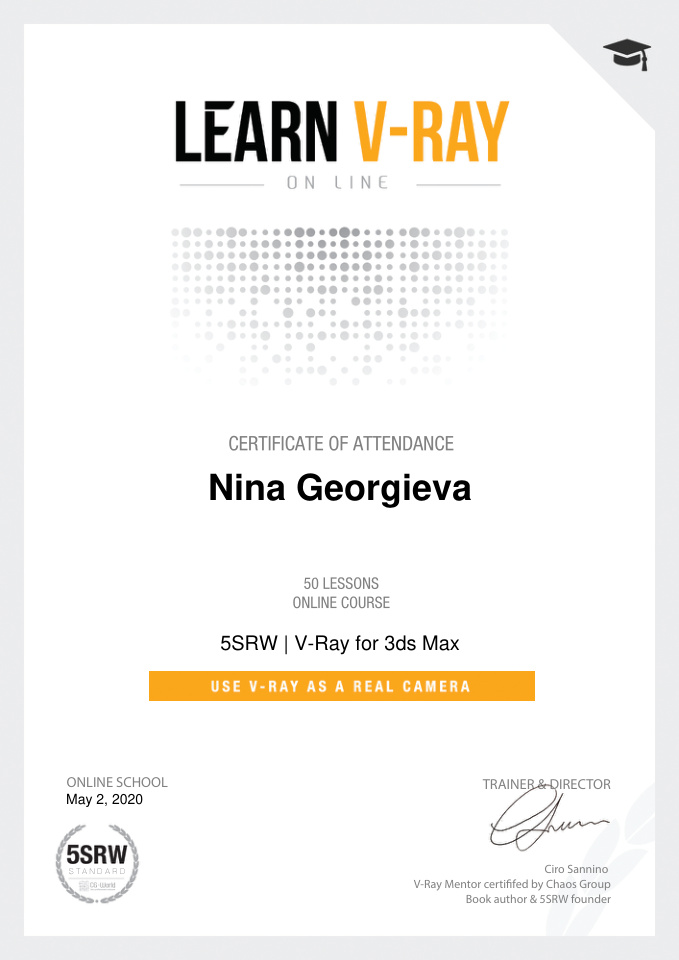 V-Ray for 3ds Max Certificate
